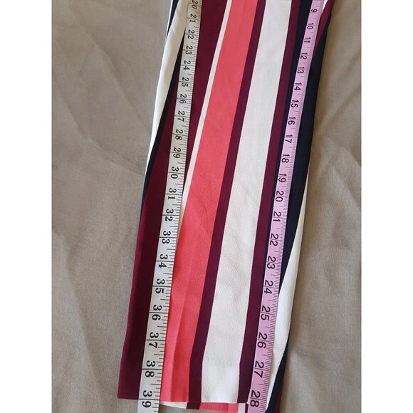 Express Womens Pants Ankle High Rise Sz 0 R Striped Trousers Funky chic outfit - Picture 14 of 14